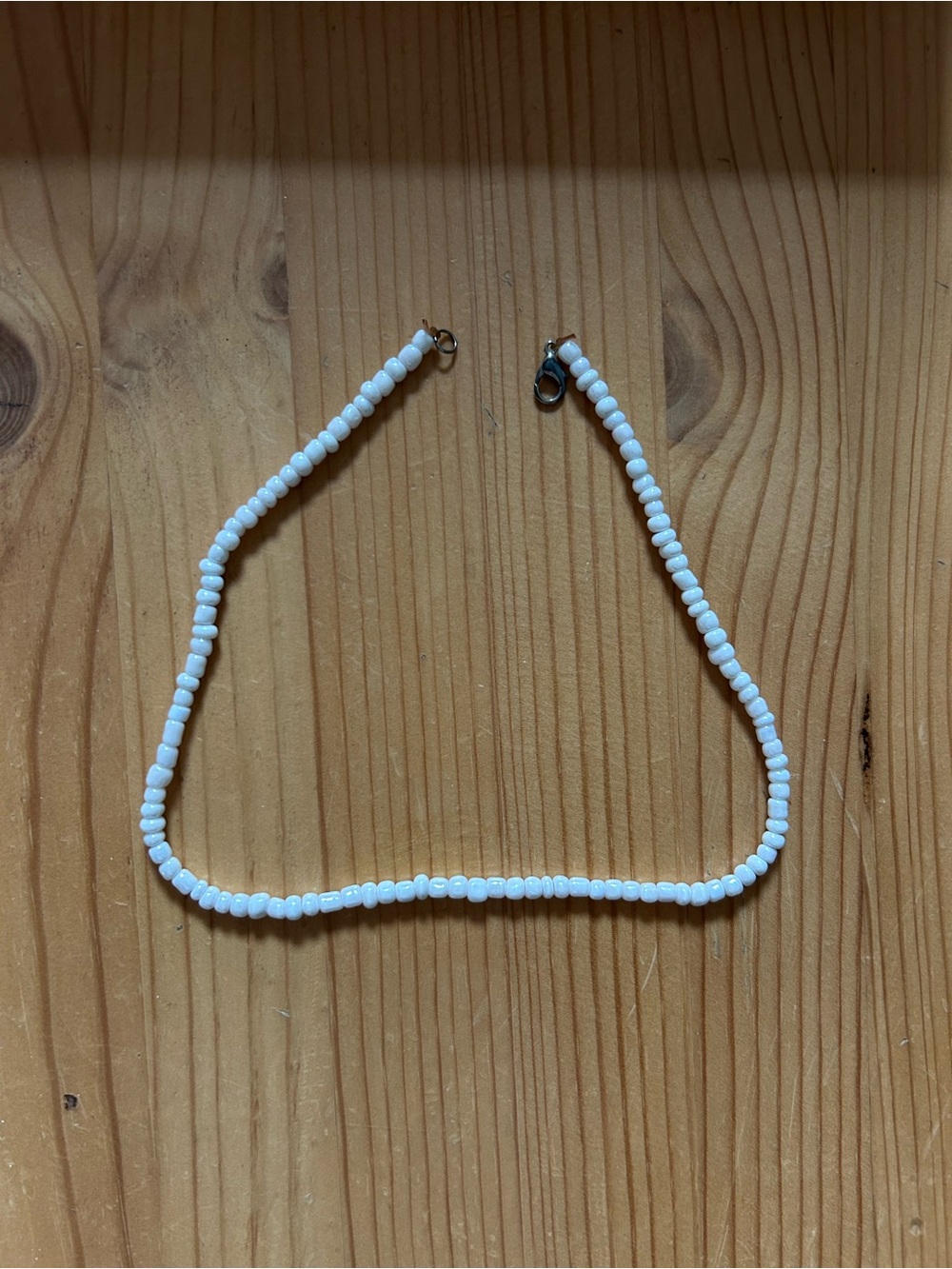 White Beaded Choker Necklace